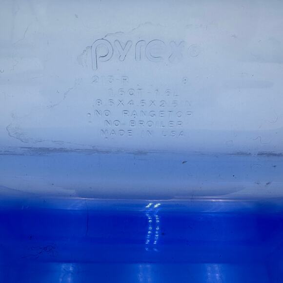 Vintage Loaf Pan Pyrex Cobalt Blue 213-R - Picture 3 of 6